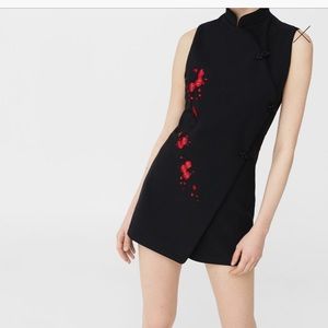 Mango Mandarin collar romper suit goth XS